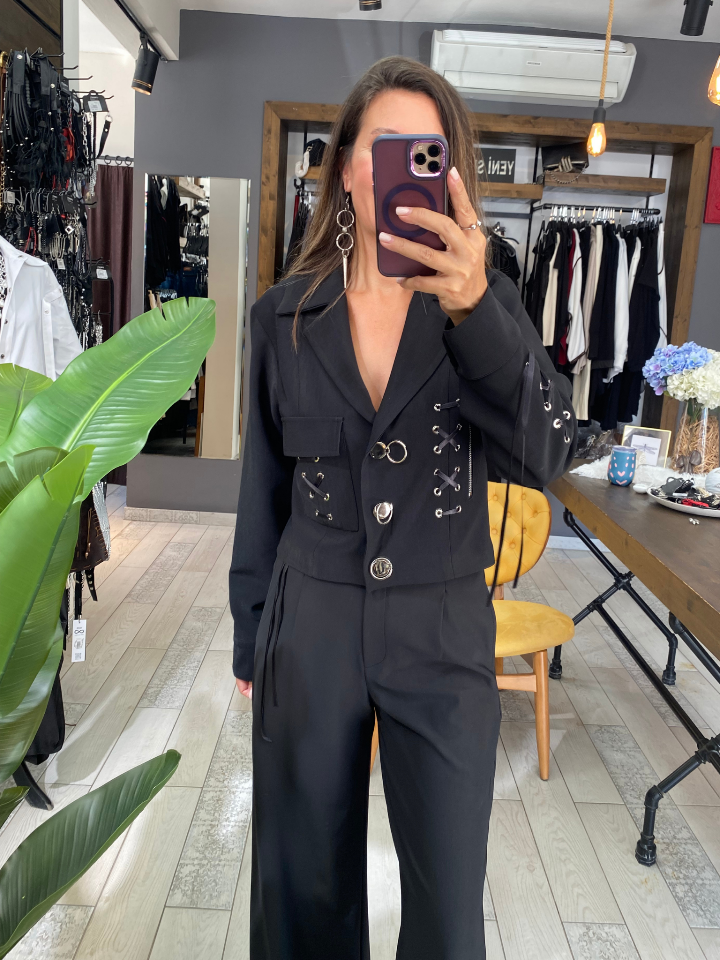 Florencia Tasarım Ceket (siyah)