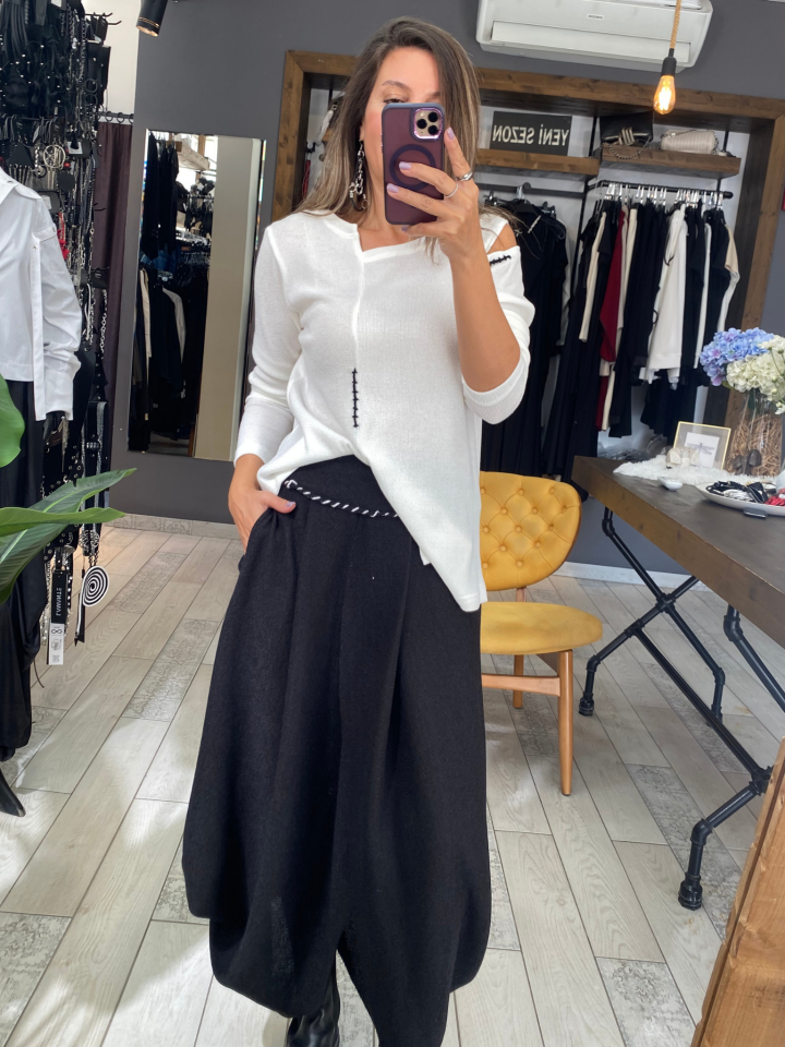 Moly Triko Bluz (beyaz)