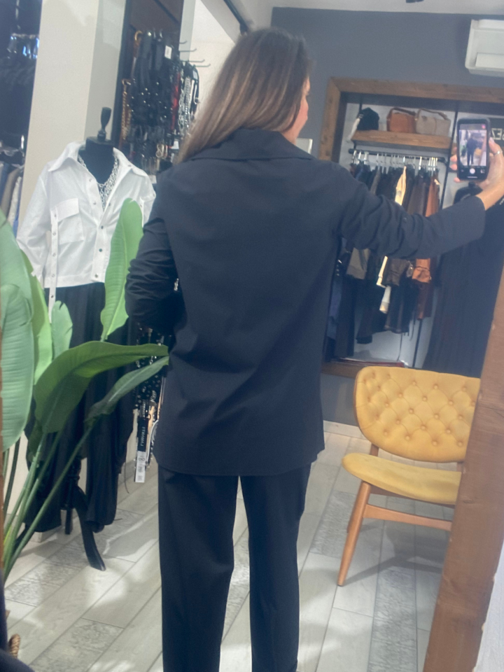 Camela Yanı Düğmeli Gömlek (Siyah)