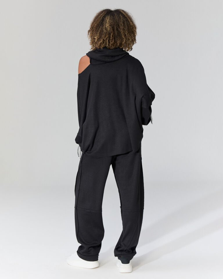 Santa Degaje Yaka Bluz (siyah)