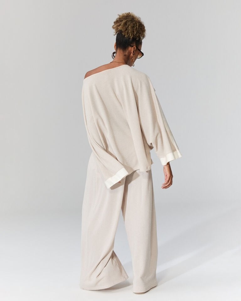 İsabel Deri Detaylı Triko Bluz(bej)