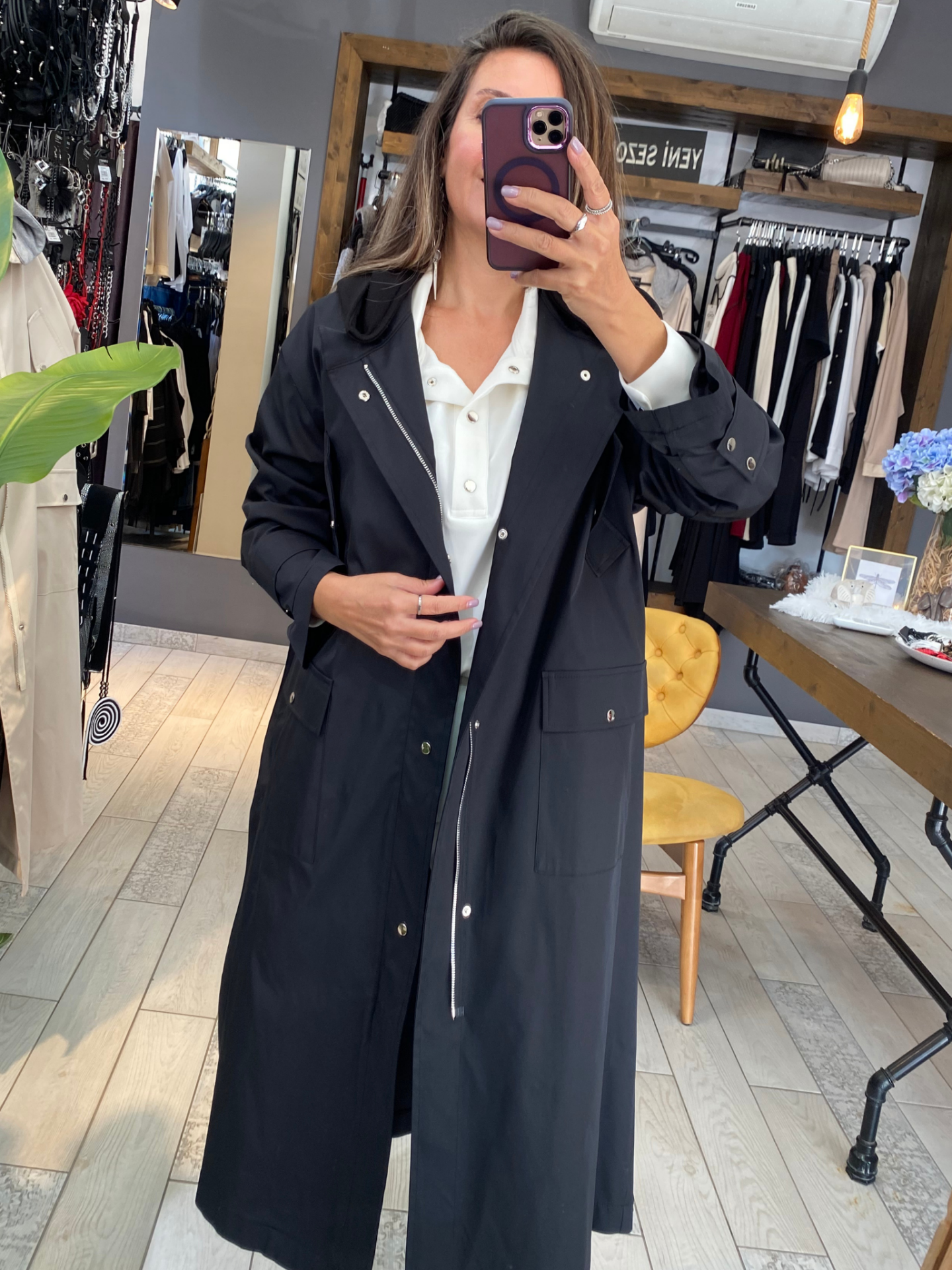 Wance Trençkot (siyah)