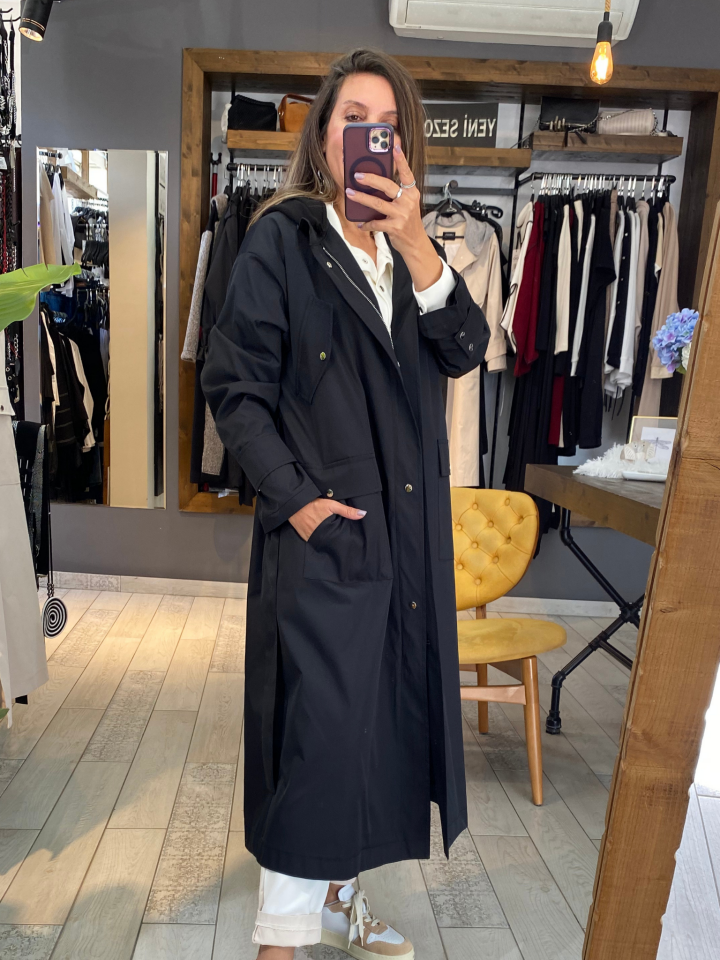 Wance Trençkot (siyah)