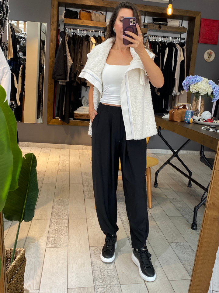 Wayne Çıtçıtlı Paça Pantolon (siyah)