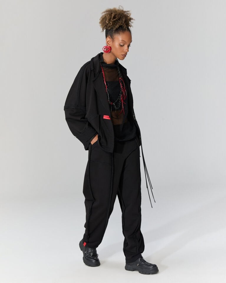 Ava İki İplik Ceket (Siyah)