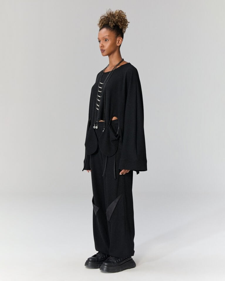 Leticia Salaş Triko Bluz (Siyah)