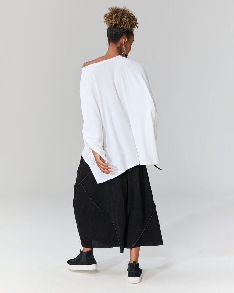 Leticia Salaş Triko Bluz (Beyaz)