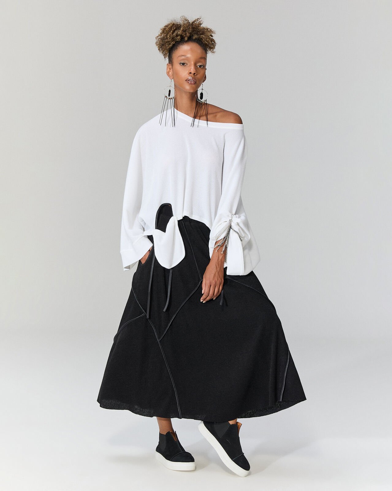 Leticia Salaş Triko Bluz (Beyaz)