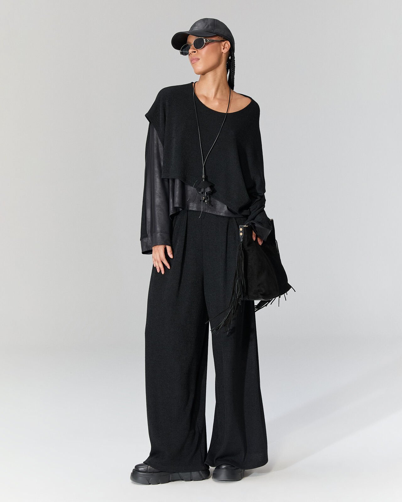 İsabel Deri Detaylı Triko Bluz