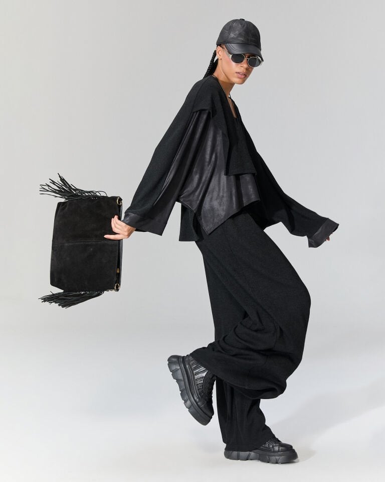 İsabel Deri Detaylı Triko Bluz