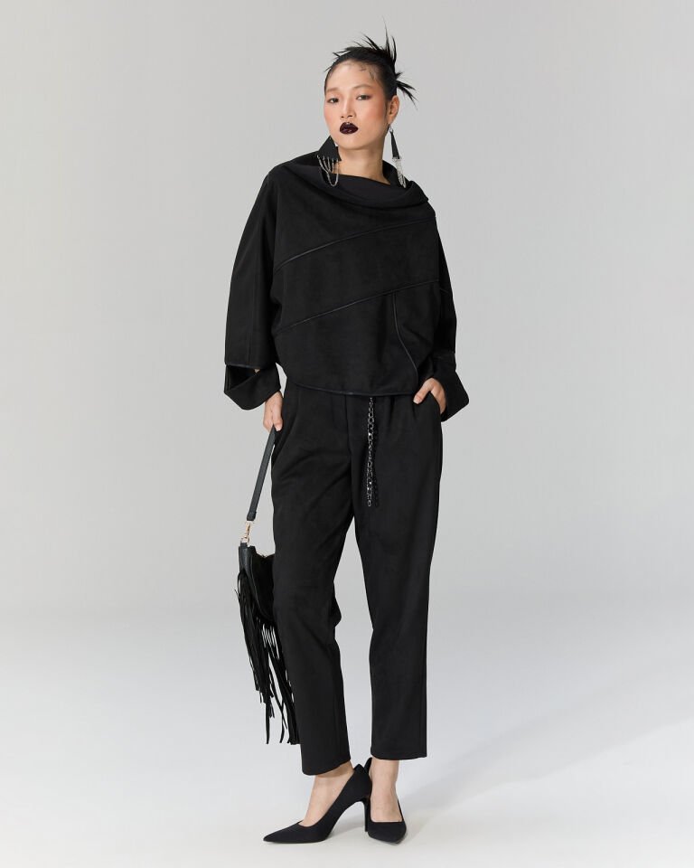 Sia Nubuk Dokulu Bluz (Siyah)