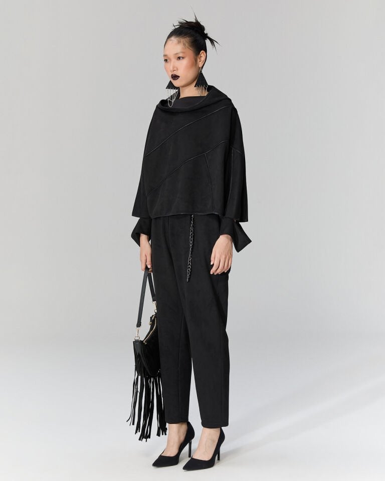 Sia Nubuk Dokulu Bluz (Siyah)