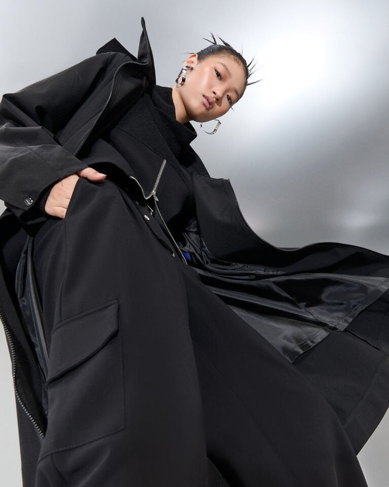 Marilyn Trençkot (Siyah)