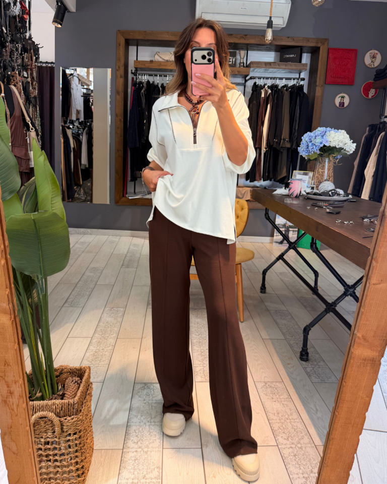 Anissa Çıtçıtlı Pantolon (kahverengi)