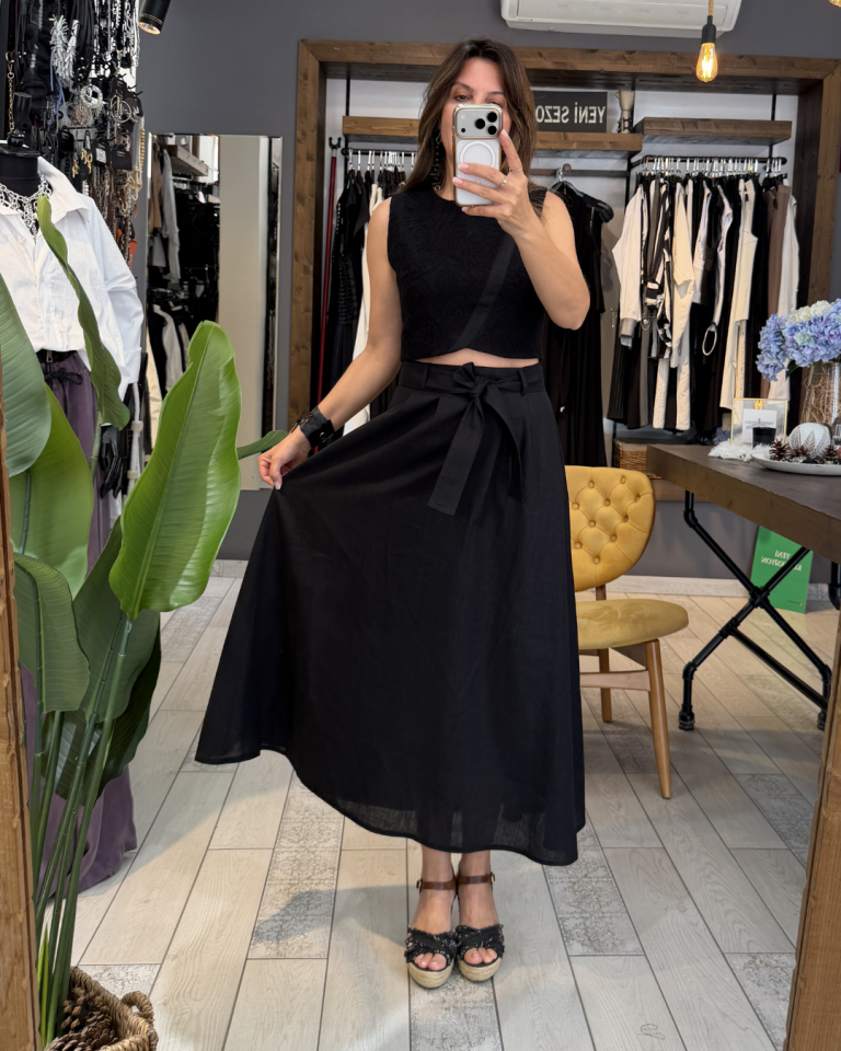 Lorine Elbise (siyah)