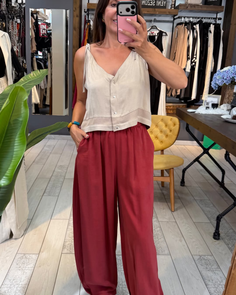 Julia İp Askılı Liyosel Bluz (bej)