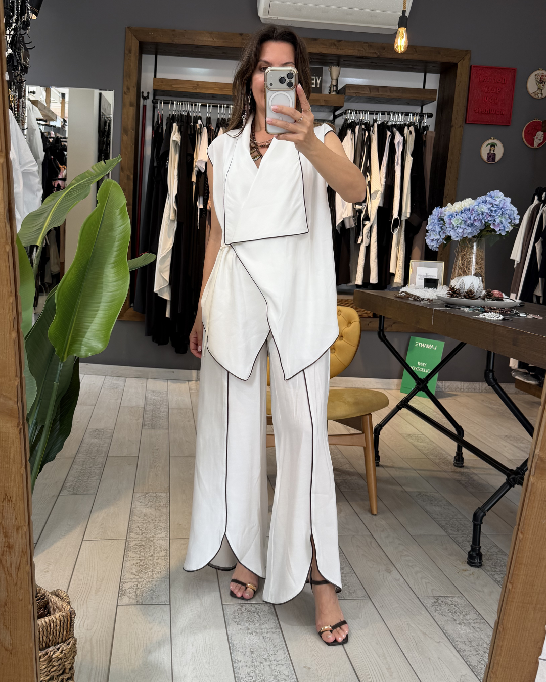 Mandy Paça Detaylı Pantolon(beyaz)