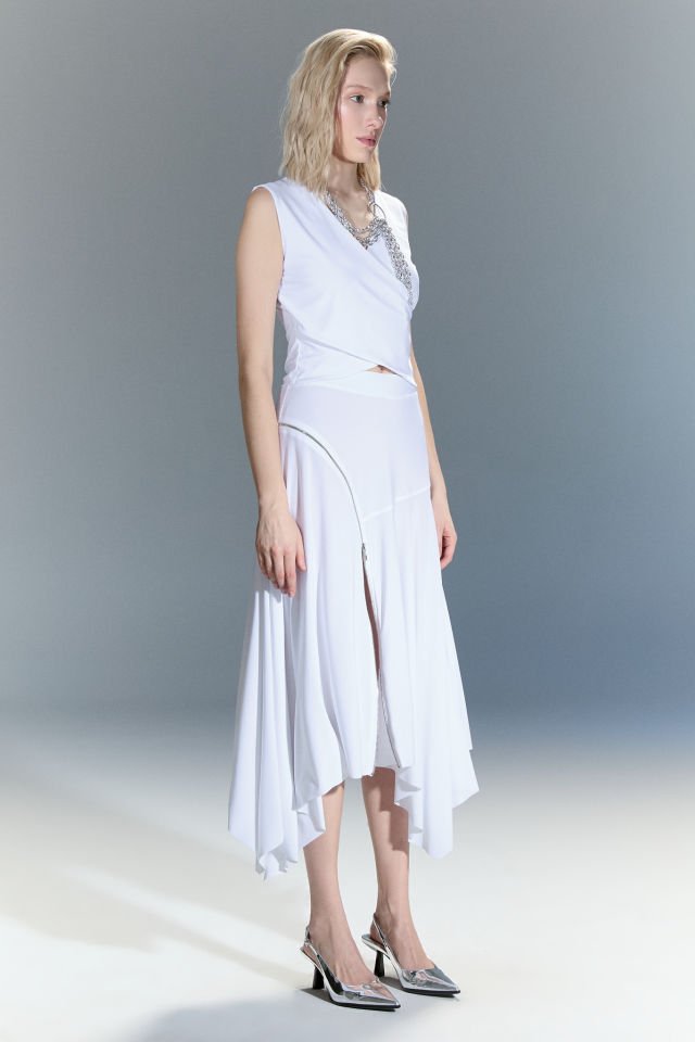 Ann Kruvaze Bluz (beyaz)