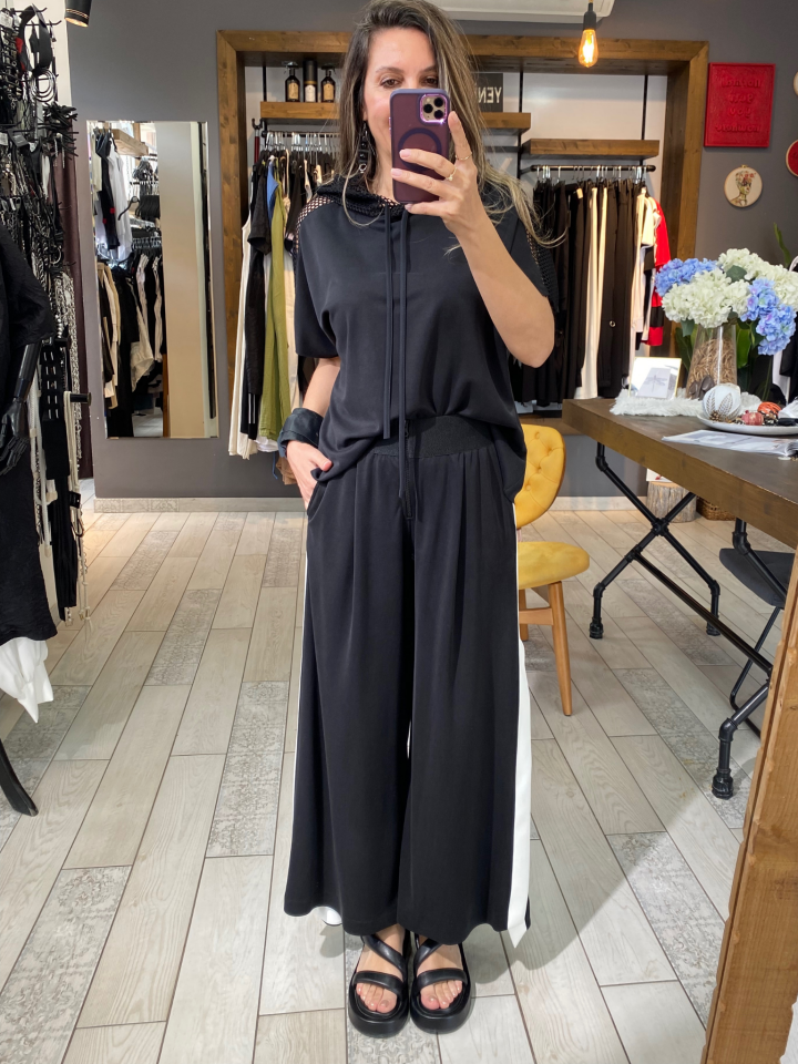 Dayne Yırtmaçlı Modal Pantolon (siyah)