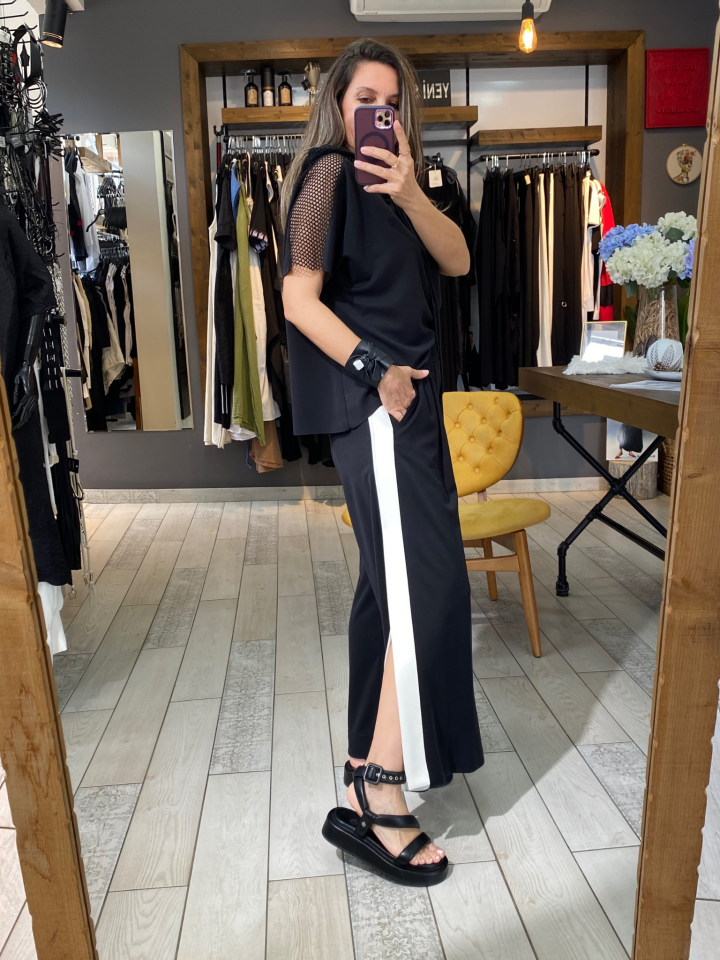 Dayne Yırtmaçlı Modal Pantolon (siyah)
