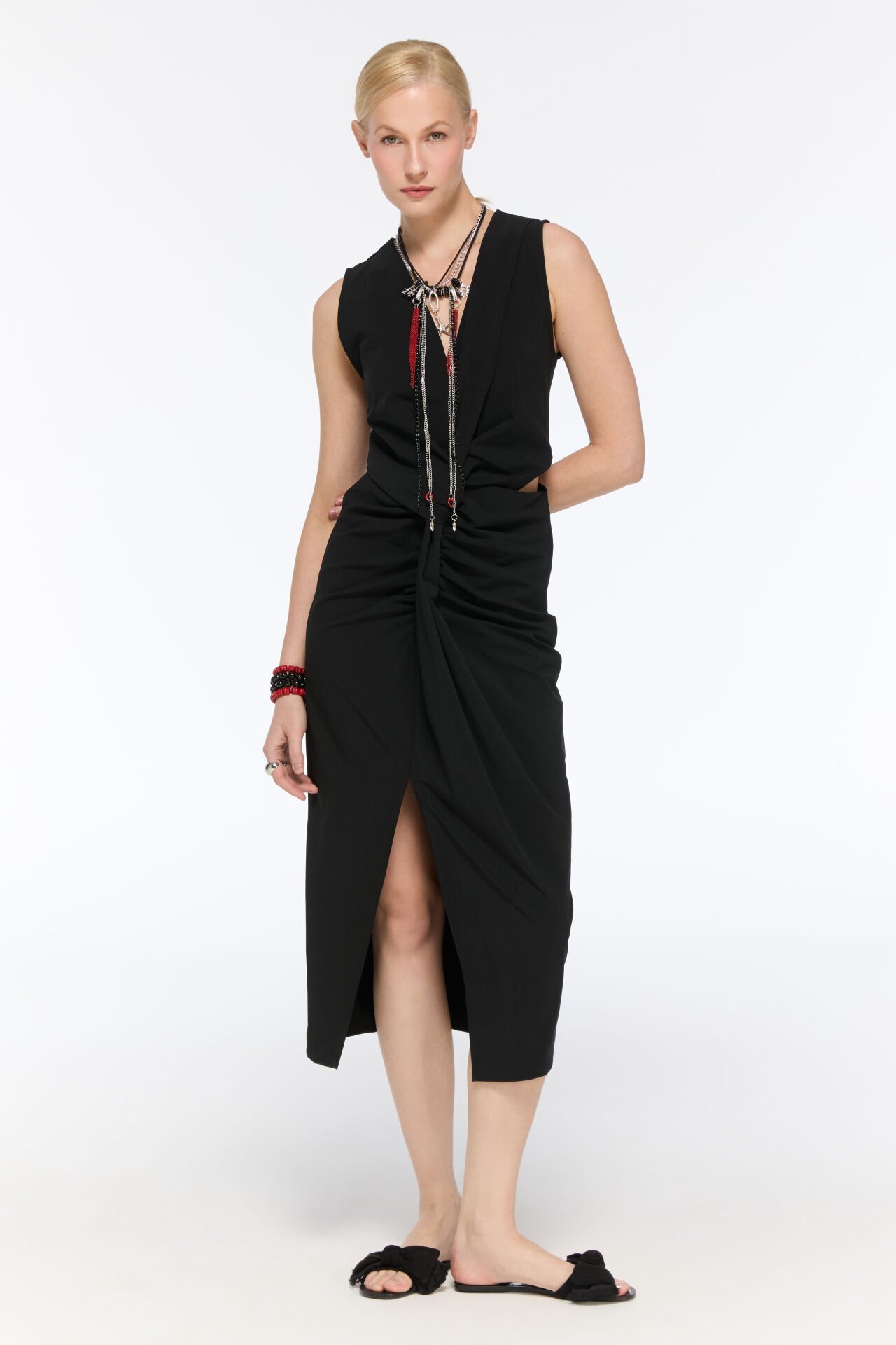 Solera Bel Detaylı Elbise (siyah)