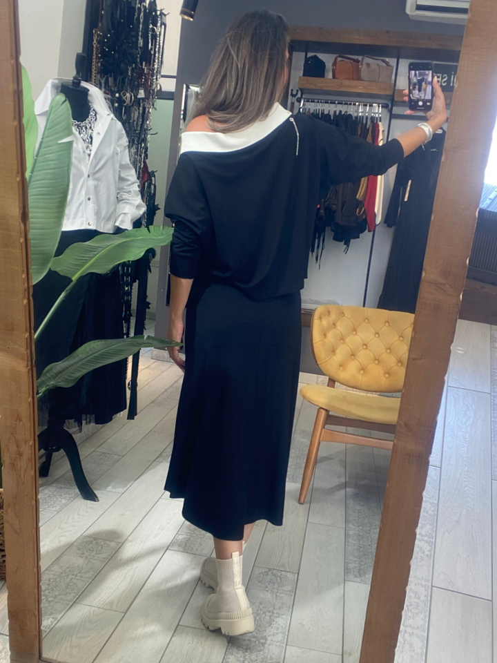 Valeria Düşük Omuz Bluz(Siyah)