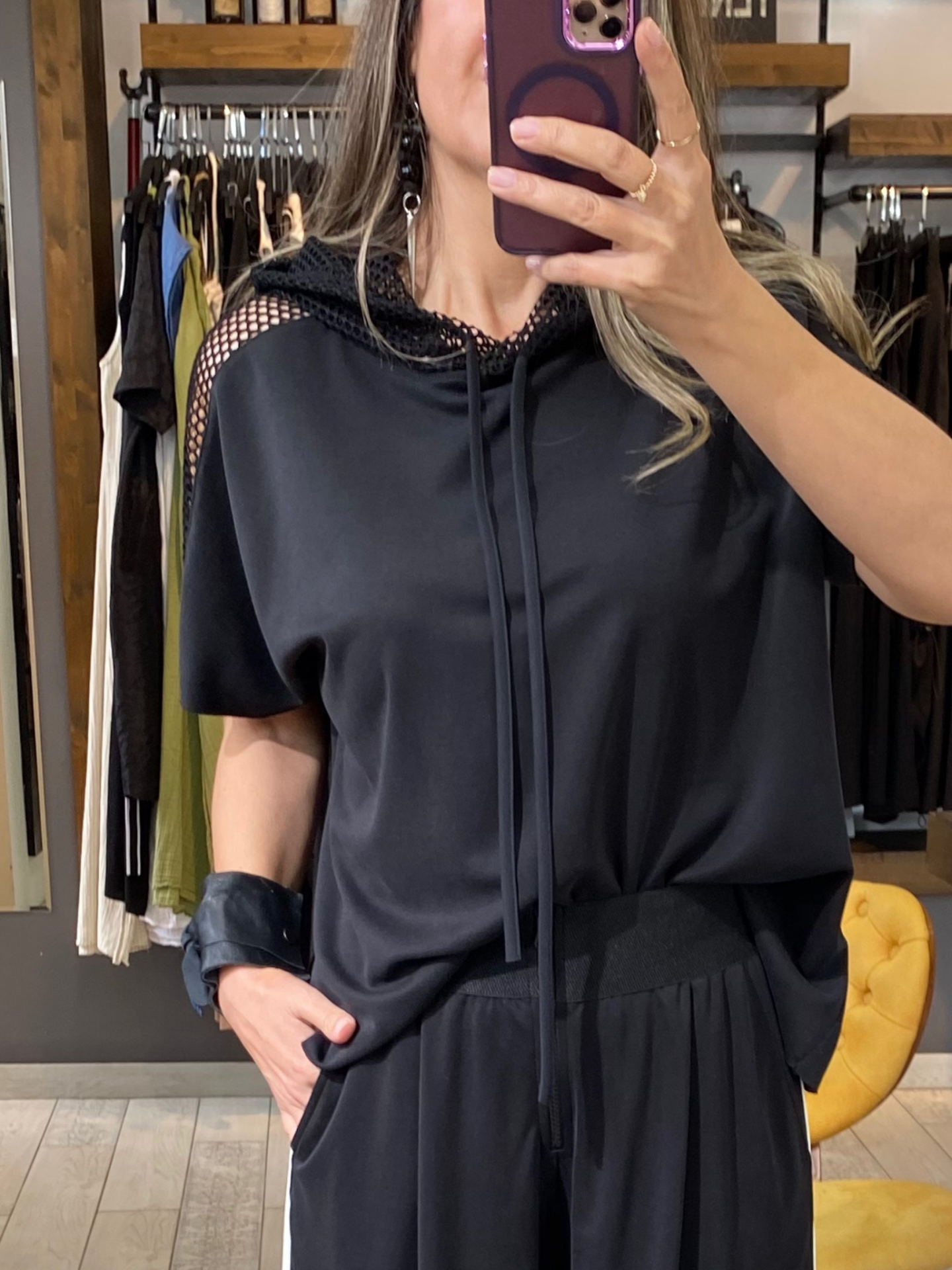 Dayne File Kapüşonlu Bluz (siyah)