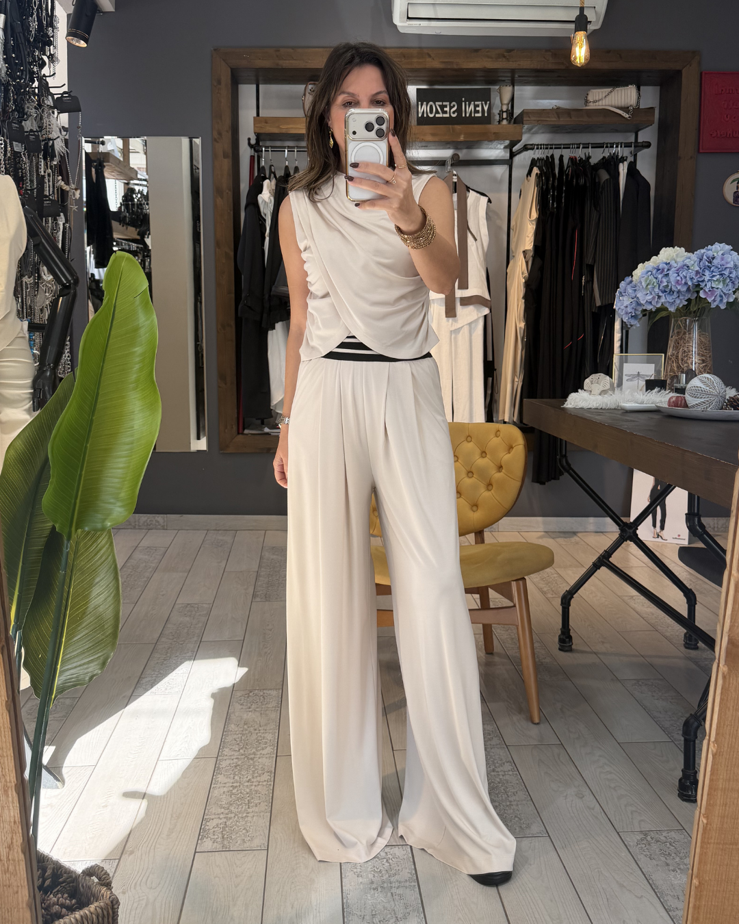 Matte Rahat Pantolon (bej)