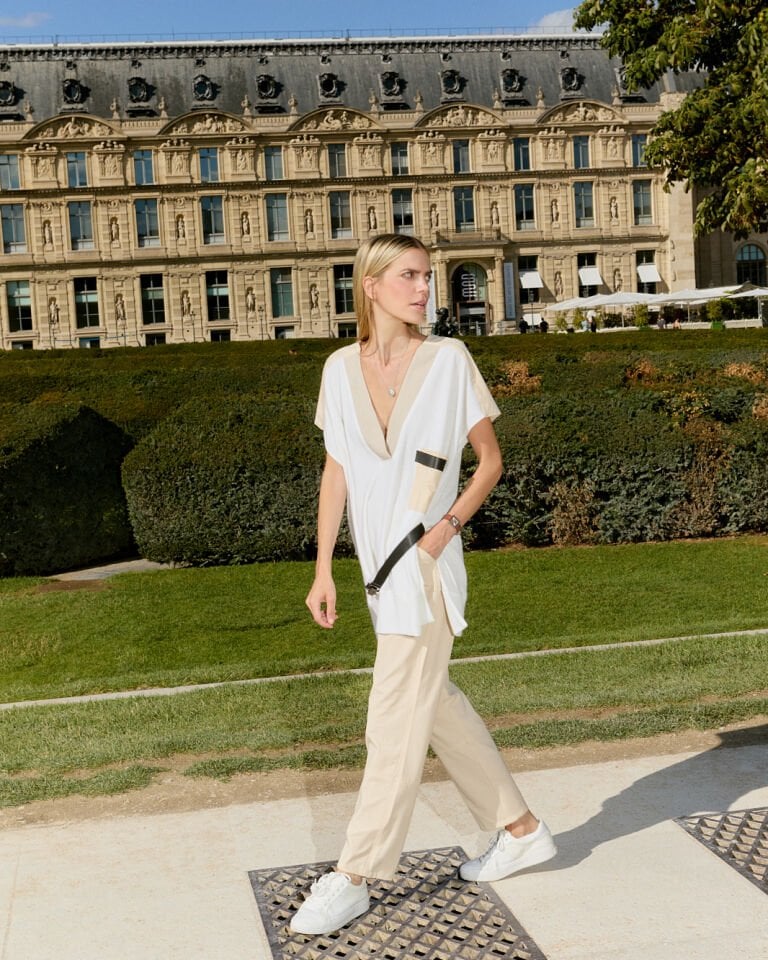 Piper Kemerli  Kolsuz Triko Bluz (Bej)