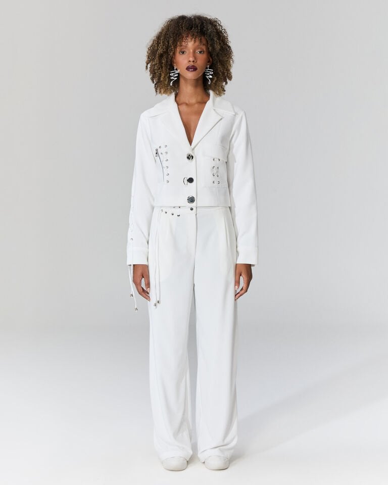 Florencia Palazzo Pantolon (beyaz)