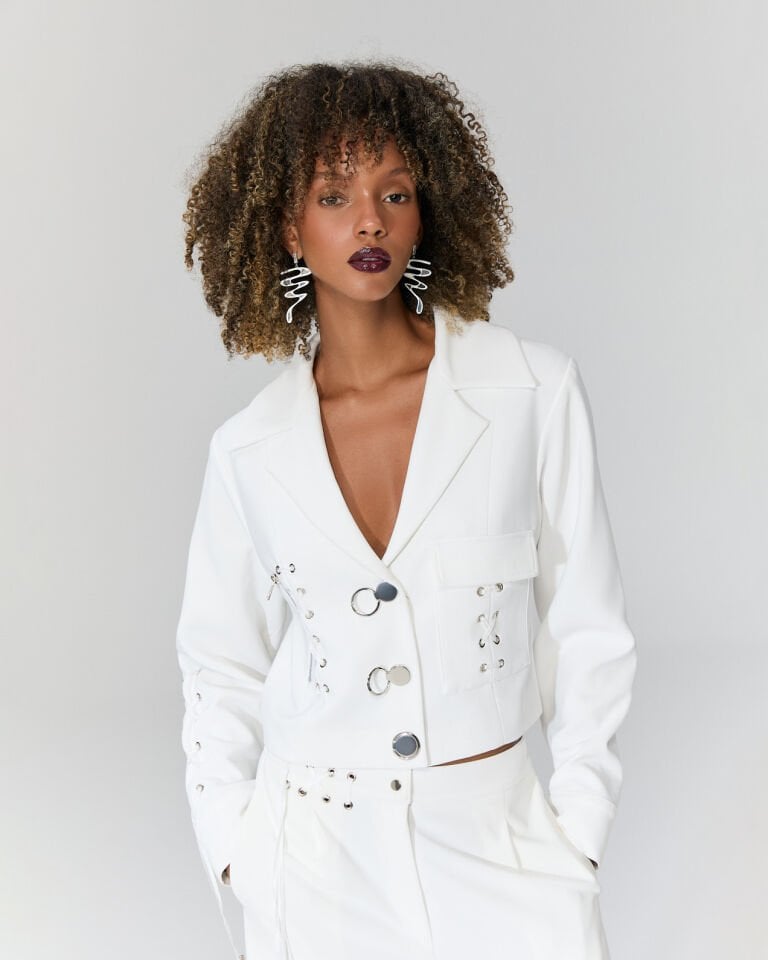 Florencia Tasarım Ceket (beyaz)