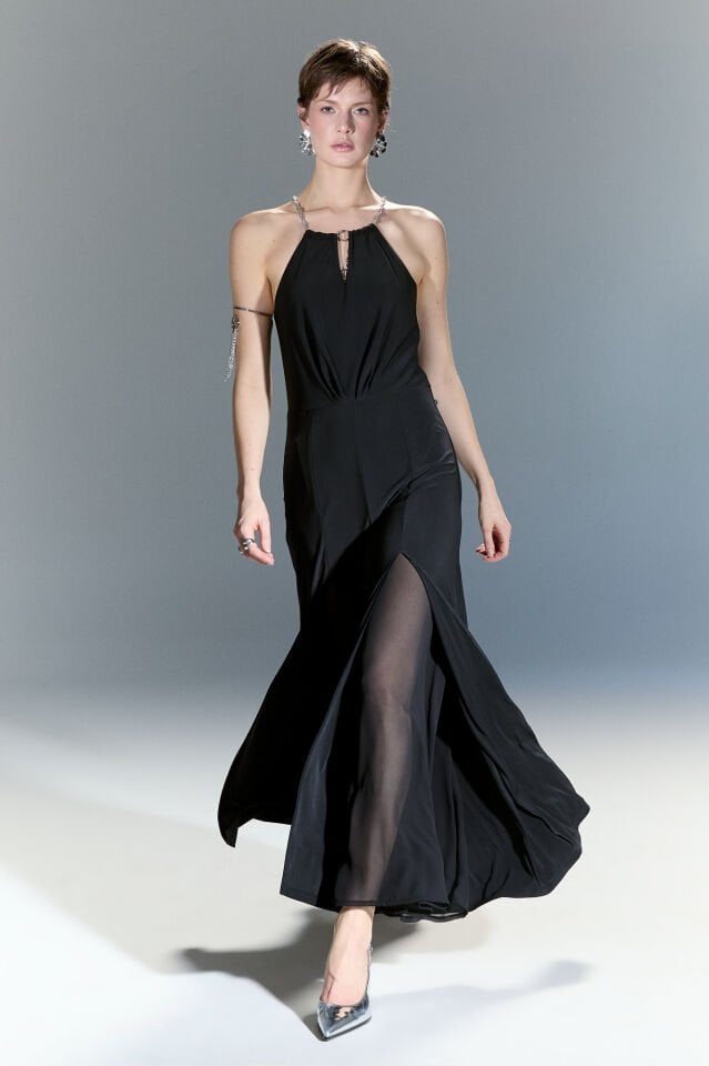 Berrux Yırtmaçlı Şifon Detaylı Tulum