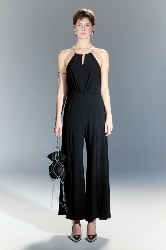 Berrux Yırtmaçlı Şifon Detaylı Tulum