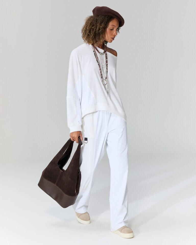 Quinn Metal Detaylı Triko Bluz (beyaz)