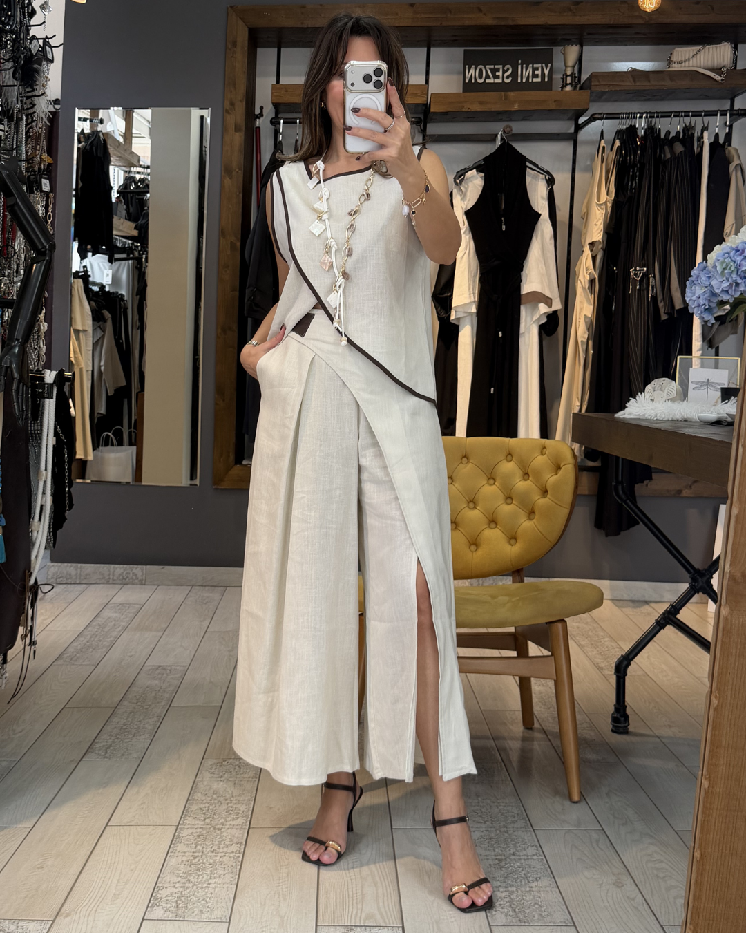 Arenza Anvelop Keten Bluz (kum)