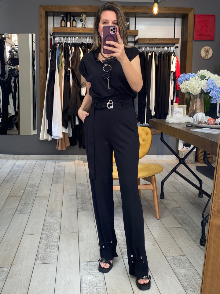 Walter V Yakalı Bluz (siyah)