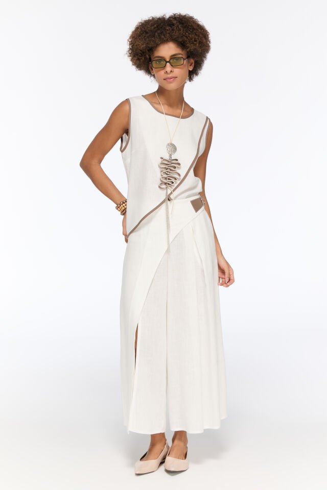 Arenza Anvelop Keten Bluz (beyaz)