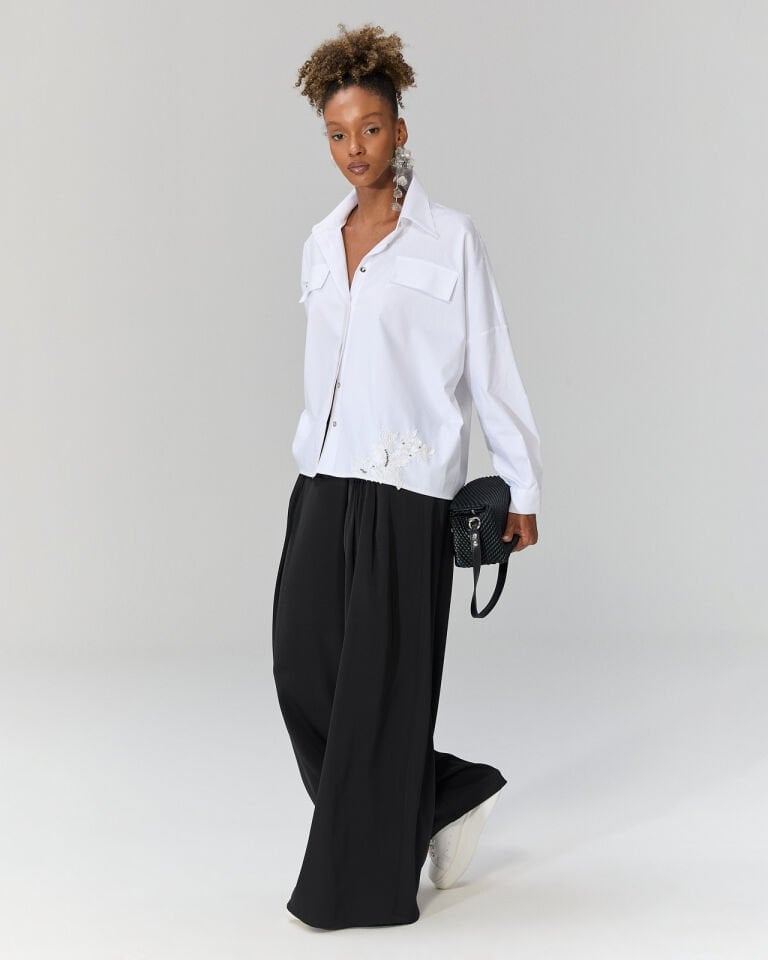 Sylvie Dantel Aksesuarlı Gömlek (beyaz)