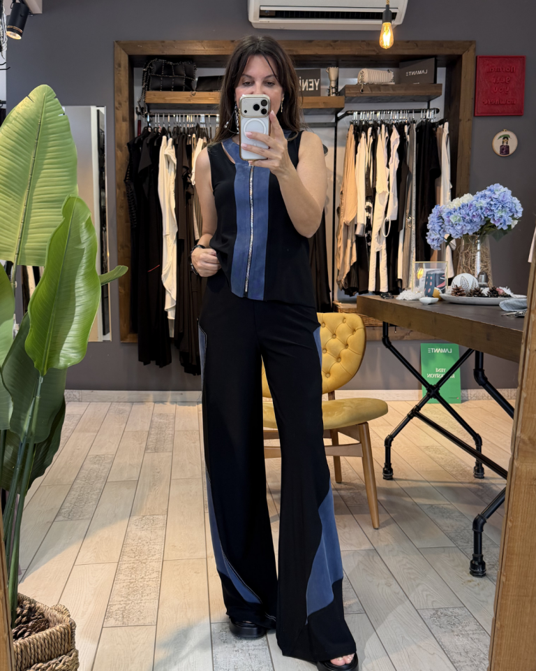 Bianca Fermuarlı Bluz (Siyah)