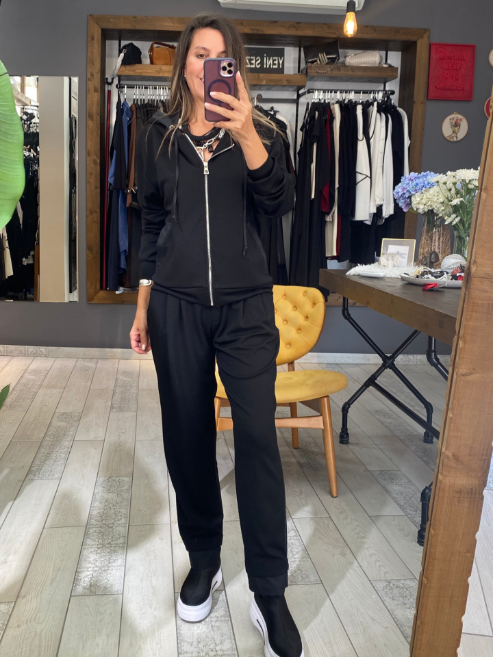 Delphine Fermuarlı Ceket (siyah)