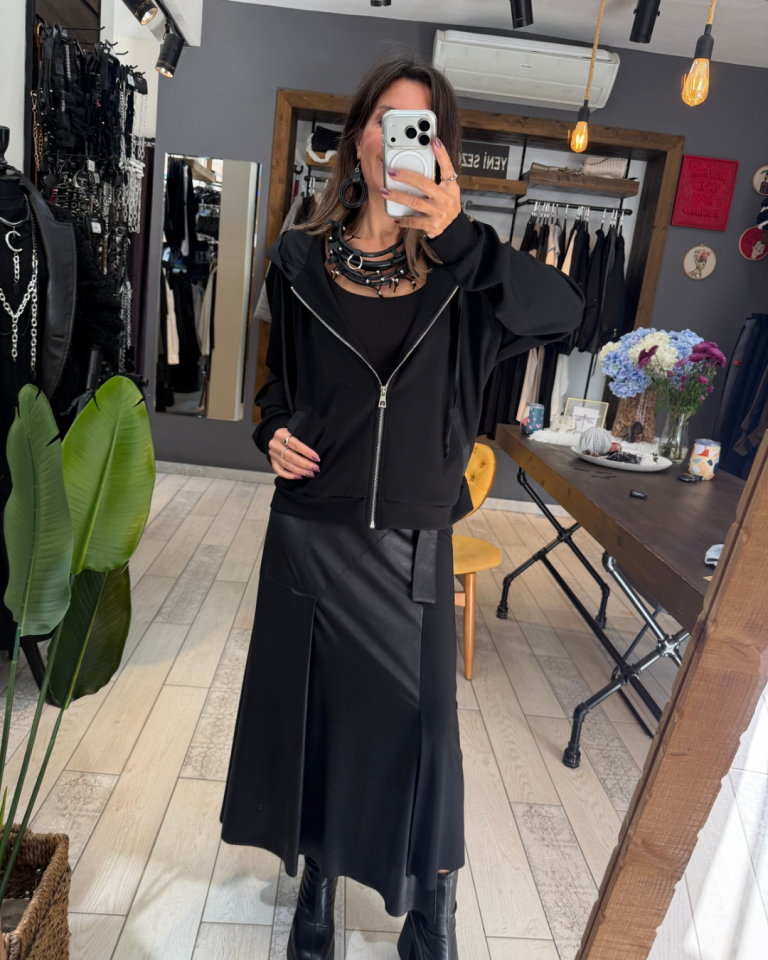 Delphine Fermuarlı Ceket (siyah)