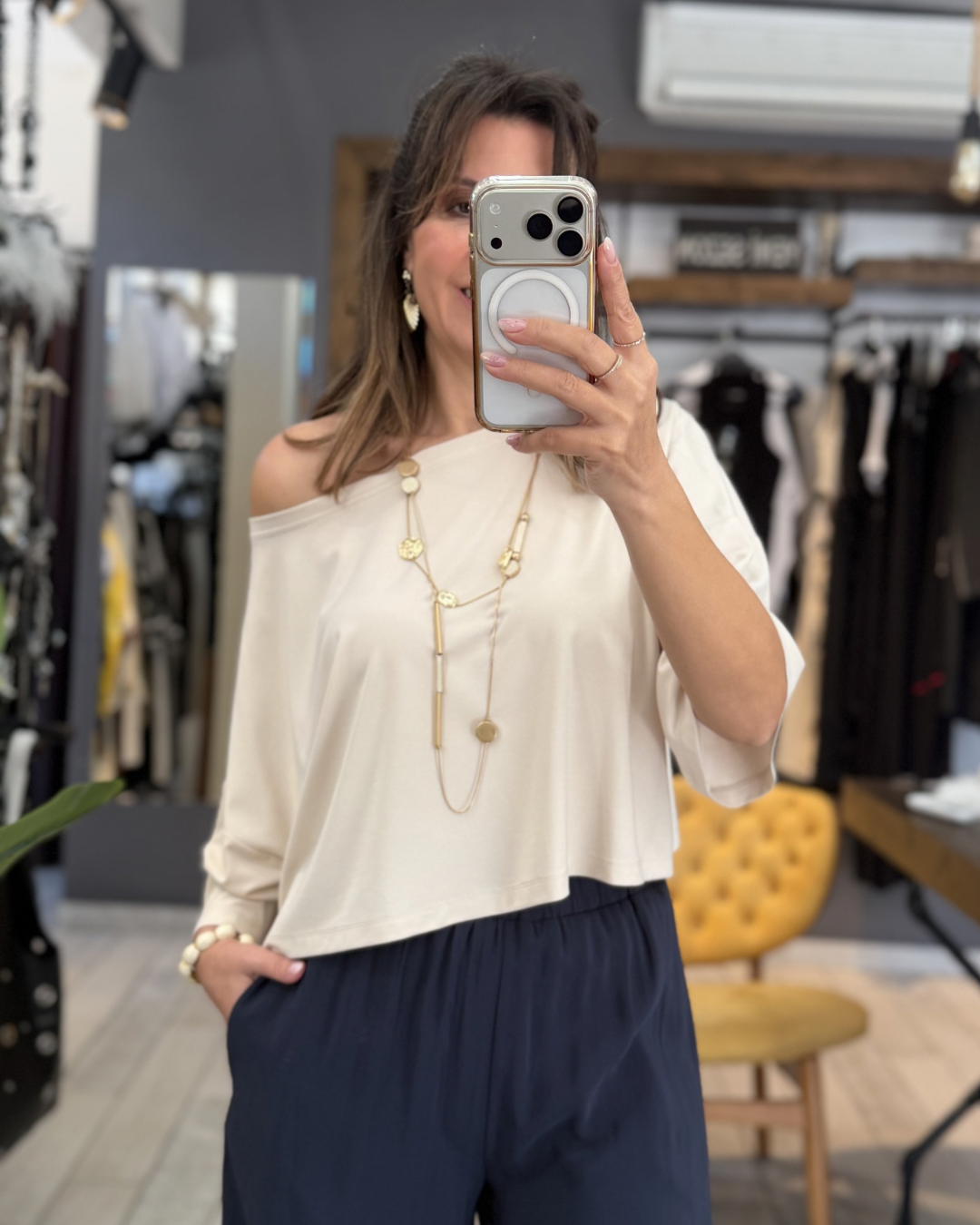 Zivra Salaş Bluz (bej)