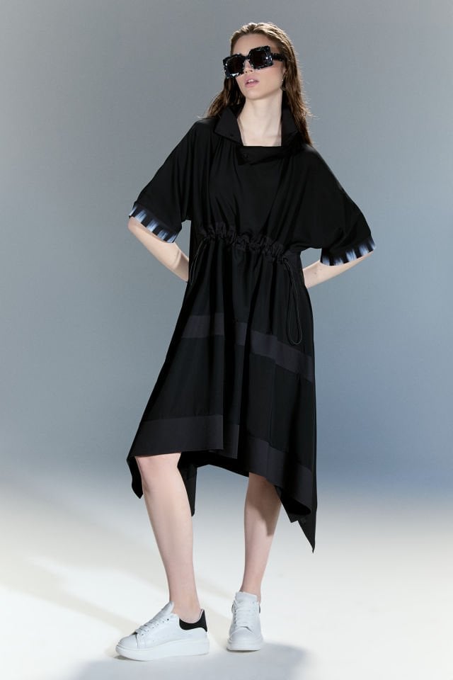 Emily Beli Büzmeli Elbise