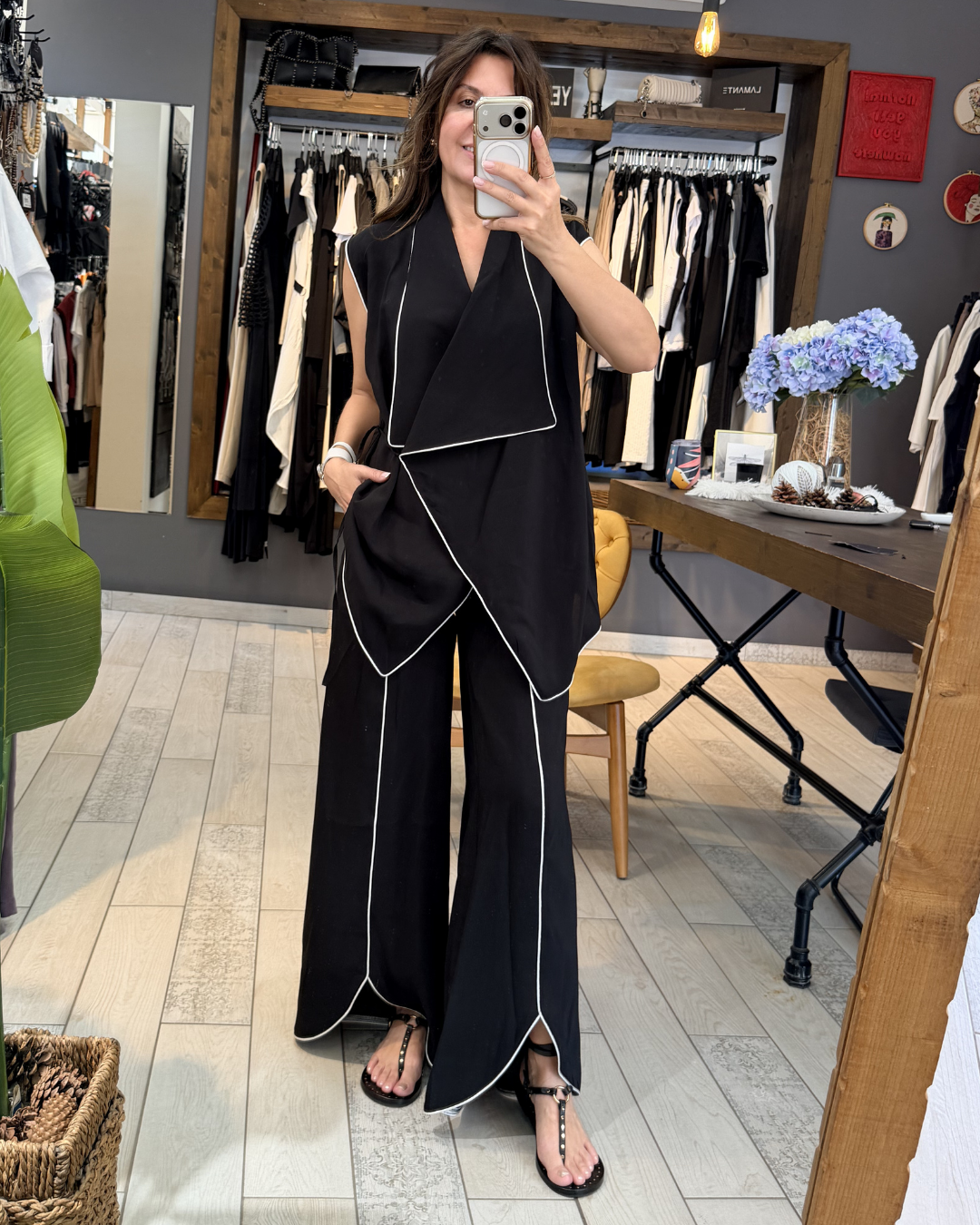 Mandy Şal Yaka Anvelop Bluz (siyah)