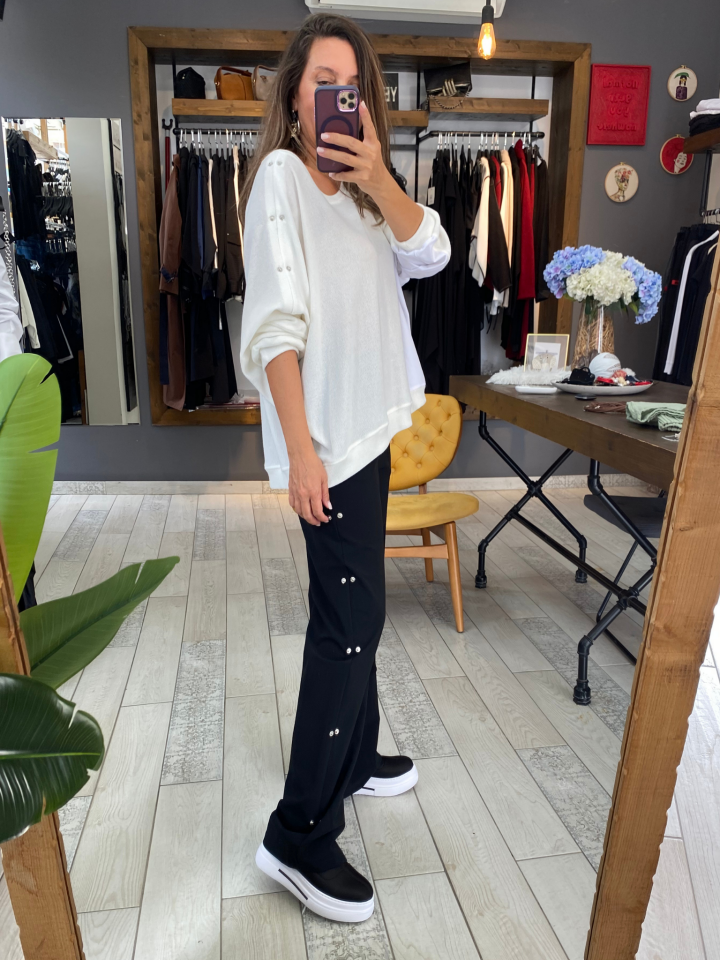 Judy Metal Detaylı Pantolon (siyah)