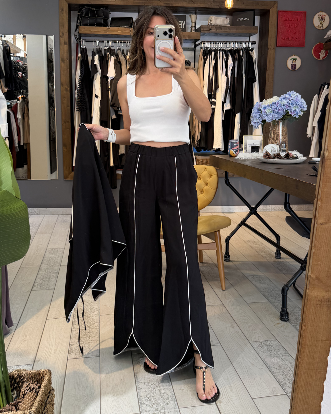 Mandy Paça Detaylı Pantolon(siyah)