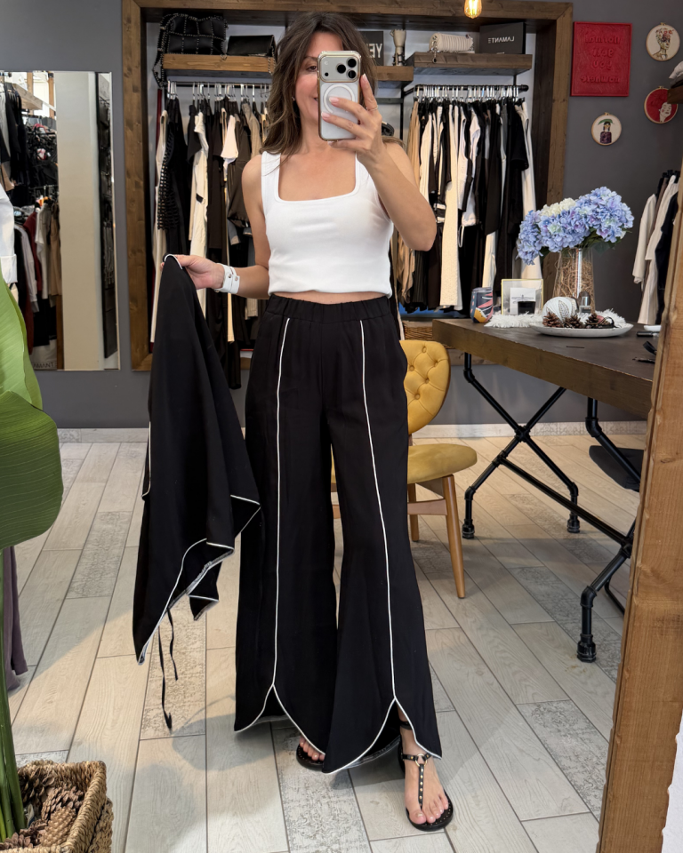 Mandy Paça Detaylı Pantolon(siyah)