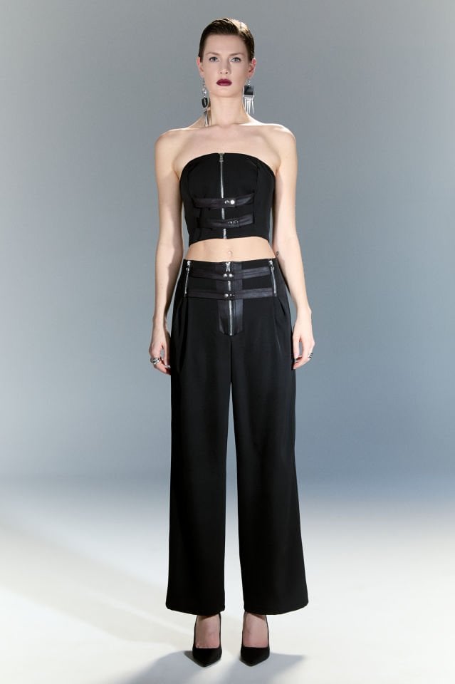 Vivien Fermuarlı Pantolon (siyah)