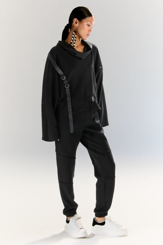 Fermuar Detaylı Modal Sweat (siyah)