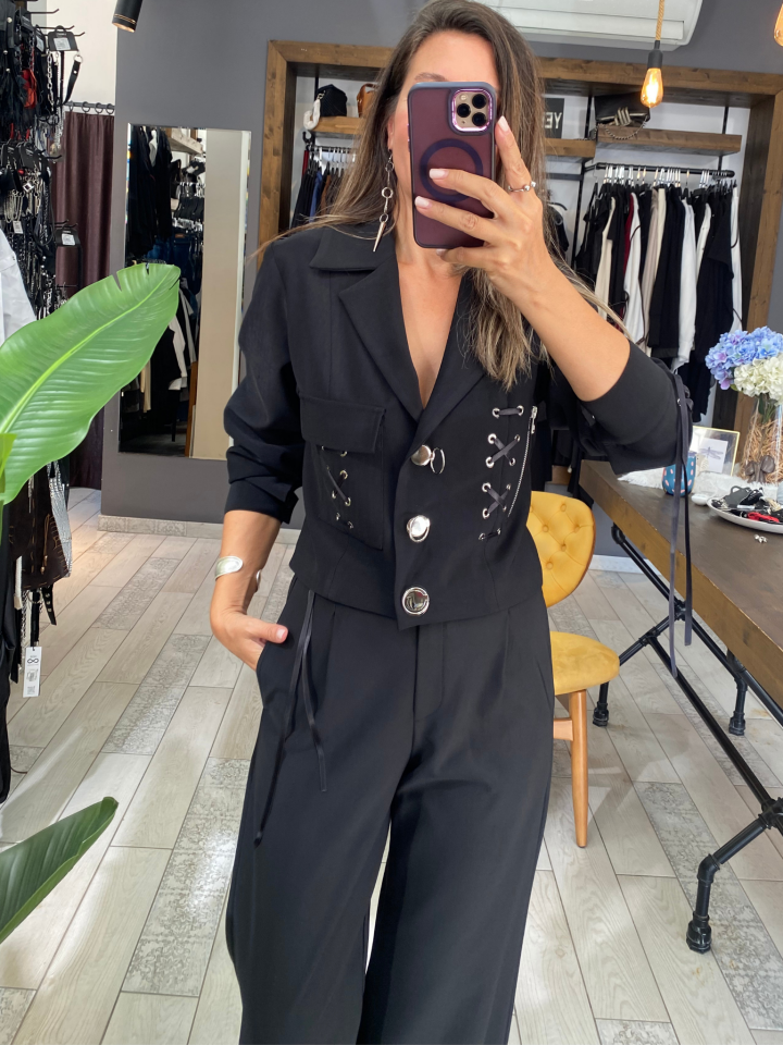 Florencia Tasarım Ceket (siyah)